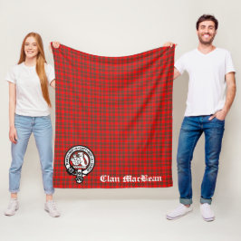 Klan MacBean Vapensköld Badge & Tartan Fleecefilt