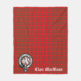 Klan MacBean Vapensköld Badge & Tartan Fleecefilt