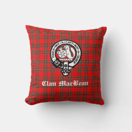 Klan MacBean Vapensköld Badge & Tartan Kudde