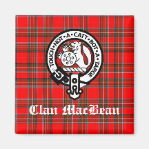 Klan MacBean Vapensköld Badge & Tartan