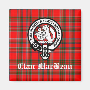 Klan MacBean Vapensköld Badge & Tartan Magnet