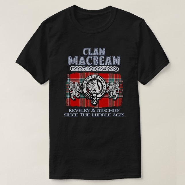 Klan MacBean vapensköld Scottish klans Scottish-ef T Shirt (Design framsida)