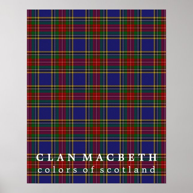 Klan MacBeth Färg av Scotland Tartan Poster (Framsidan)