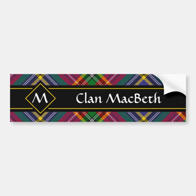 Klan MacBeth Tartan Bumper Sticker Bildekal (Framsidan)
