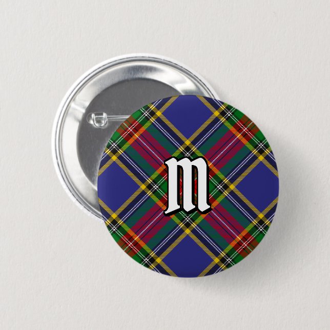 Klan MacBeth Tartan Button Knapp (Framsida & baksida)