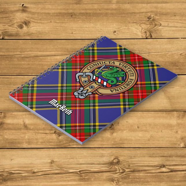 Klan MacBeth-Vapensköld över Tartan Anteckningsbok (Skapare uppladdad)