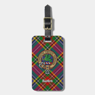 Klan MacBeth-Vapensköld över Tartan Bagagebricka