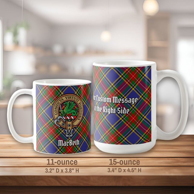 Klan MacBeth-Vapensköld över Tartan Kaffemugg (Skapare uppladdad)