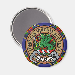 Klan MacBeth-Vapensköld över Tartan Magnet