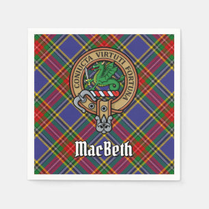 Klan MacBeth-Vapensköld över Tartan Pappersservett