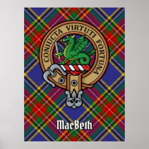 Klan MacBeth-Vapensköld över Tartan
