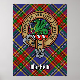 Klan MacBeth-Vapensköld över Tartan Poster