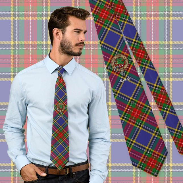 Klan MacBeth-Vapensköld över Tartan Slips (Skapare uppladdad)