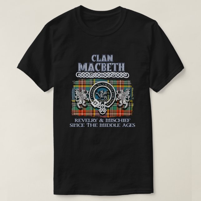 Klan MacBeth vapensköld Scottish klans Scottish-ef T Shirt (Design framsida)