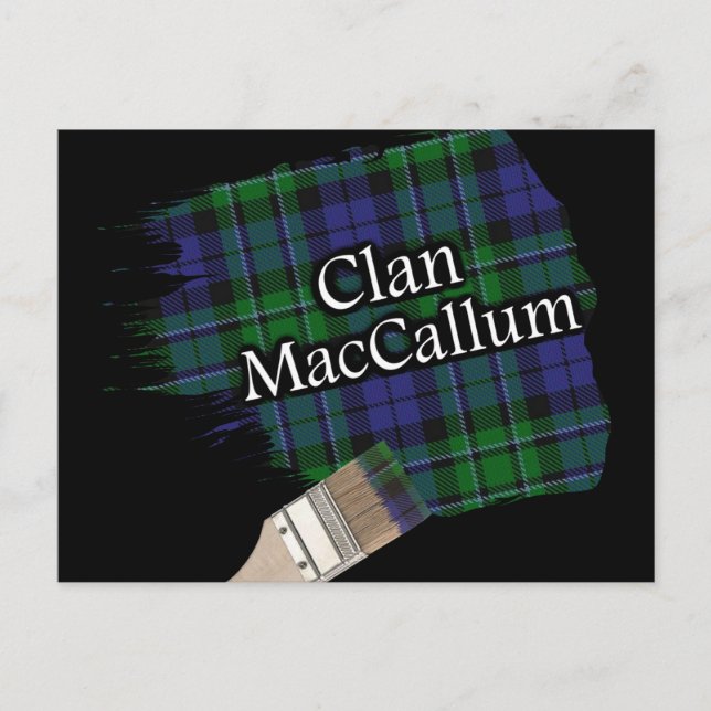 Klan MacCallum Scottish Tartan Paint Brush Vykort (Framsida)