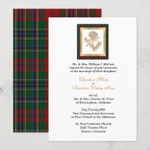 Klan MacClain Thistle Tartan Bröllopsbjudan