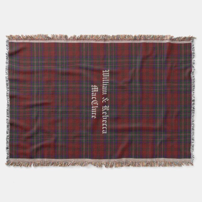 Klan MacClure Tartan Play Anpassningsbar Throw Bla Mysfilt (Framsidan)