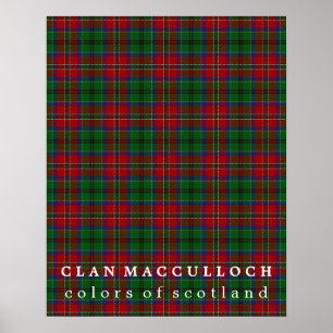 Klan MacCulloch Färg av Scotland Tartan Poster