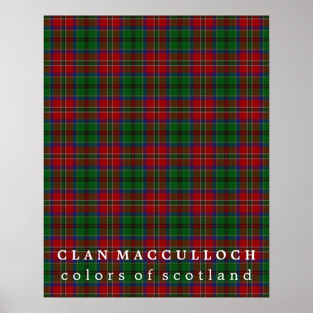 Klan MacCulloch Färg av Scotland Tartan Poster (Framsidan)