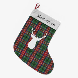 Klan MacCulloch Tartan Grönt Red Play Stor Julstrumpa