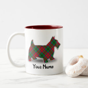 Klan MacCulloch Tartan Scottish Terrier Två-Tonad Mugg