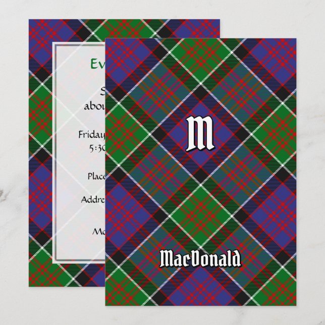 Klan MacDonald av Clanranald Tartan-inbjudan Inbjudningar (Fram/baksida)