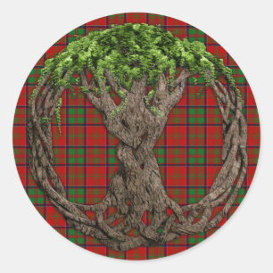 Klan MacDonald av Glencoe Tartan och Celtic Träd Runt Klistermärke