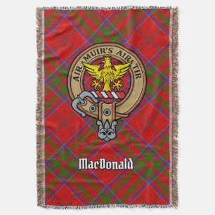 Klan MacDonald av Keppoch-vapen över tartan Filt