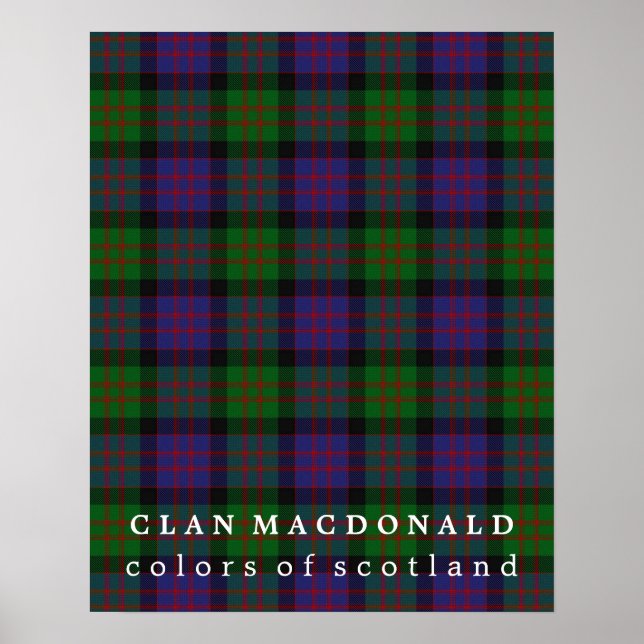 Klan MacDonald Färg of Scotland Tartan Poster (Framsidan)