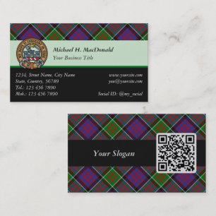 Klan MacDonald of Clanranald Tartan Affärskort Visitkort