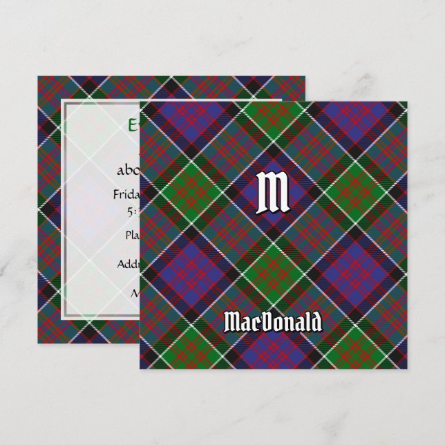 Klan MacDonald of Clanranald Tartan Inbjudningar (Fram/baksida)