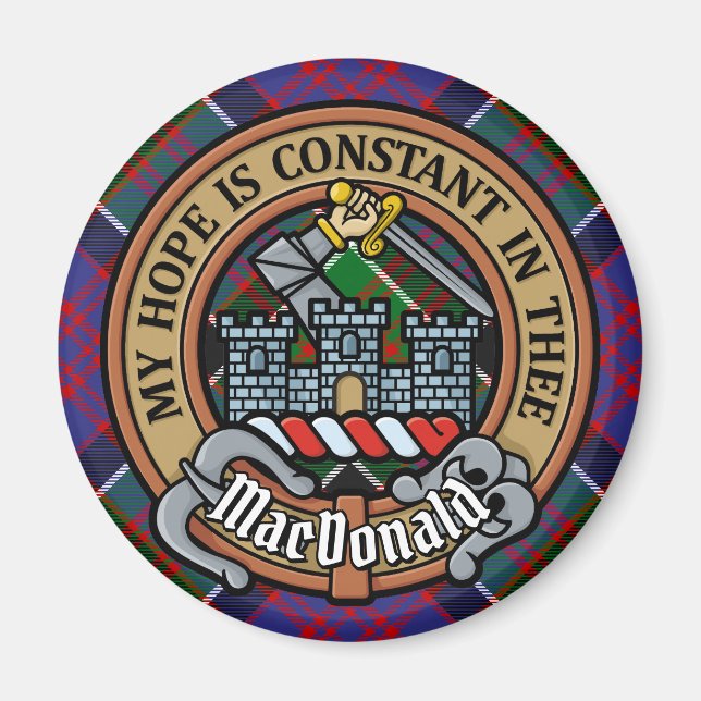 Klan MacDonald of Clanranald Vapensköld över Tarta Magnet (Framsidan)