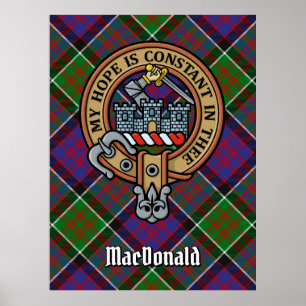 Klan MacDonald of Clanranald Vapensköld över Tarta Poster