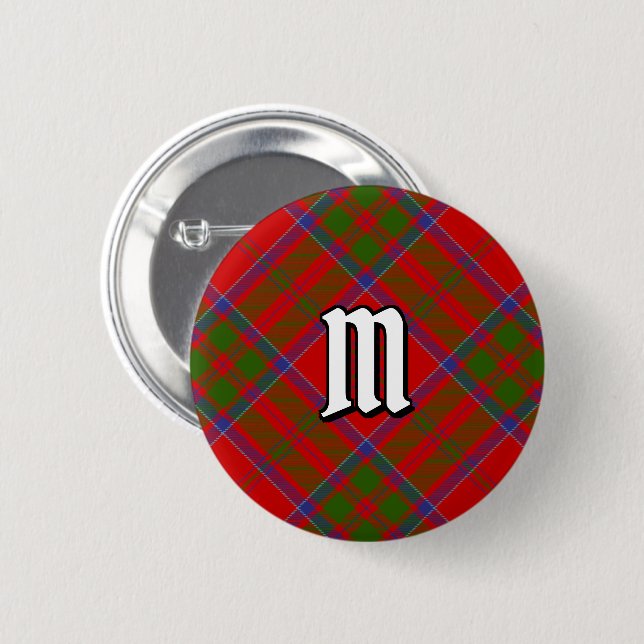 Klan MacDonald of Keppoch Tartan Button Knapp (Framsida & baksida)
