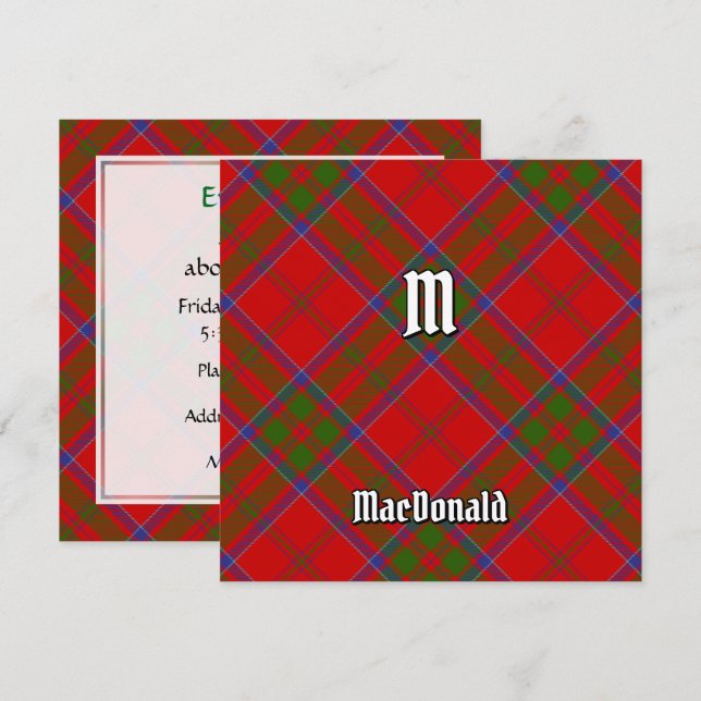 Klan MacDonald of Keppoch Tartan Inbjudningar (Fram/baksida)