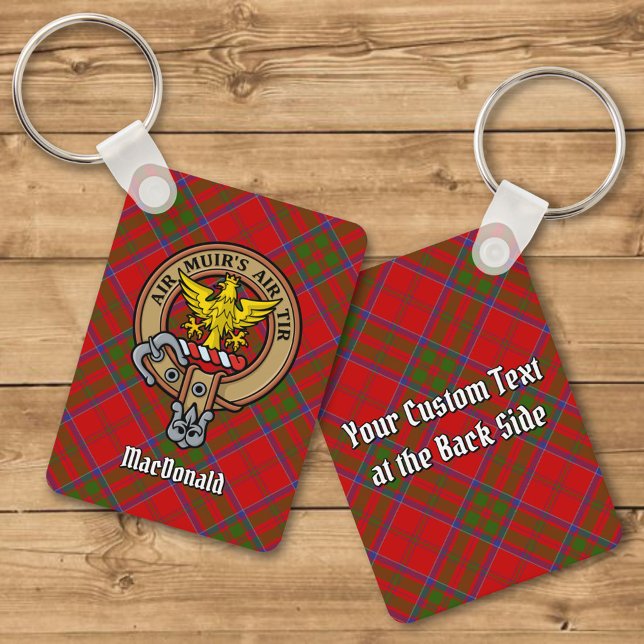 Klan MacDonald of Keppoch Vapensköld över Tartan Nyckelring (Skapare uppladdad)