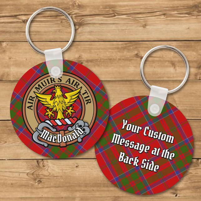Klan MacDonald of Keppoch Vapensköld över Tartan Nyckelring (Skapare uppladdad)