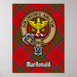 Klan MacDonald of Keppoch Vapensköld över Tartan Poster
