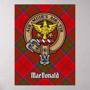 Klan MacDonald of Keppoch Vapensköld över Tartan Poster