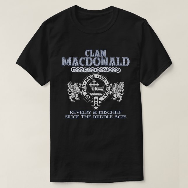 Klan MacDonald of Sleat vapensköld Scottish klans  T Shirt (Design framsida)