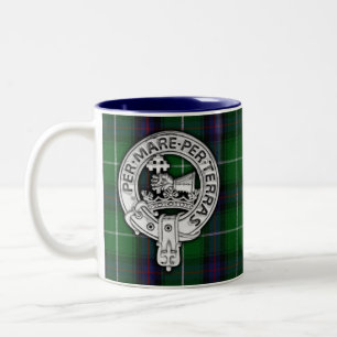 Klan MacDonald of the Isles Vapensköld & Tartan Två-Tonad Mugg