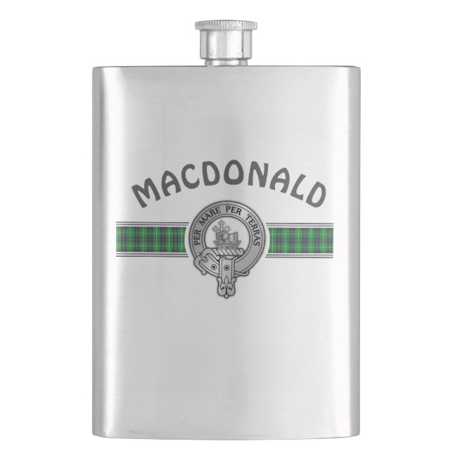Klan MacDonald (Redigera) Vapensköld & Tartan Fickplunta (Framsidan)