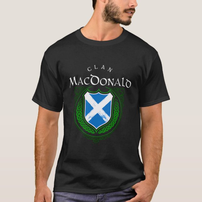 Klan Macdonald Surname Scottish Klan Scotland Flag T Shirt (Framsida)