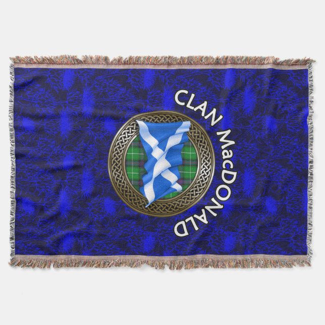 Klan MacDonald Tartan & Flagga Filt (Framsidan)