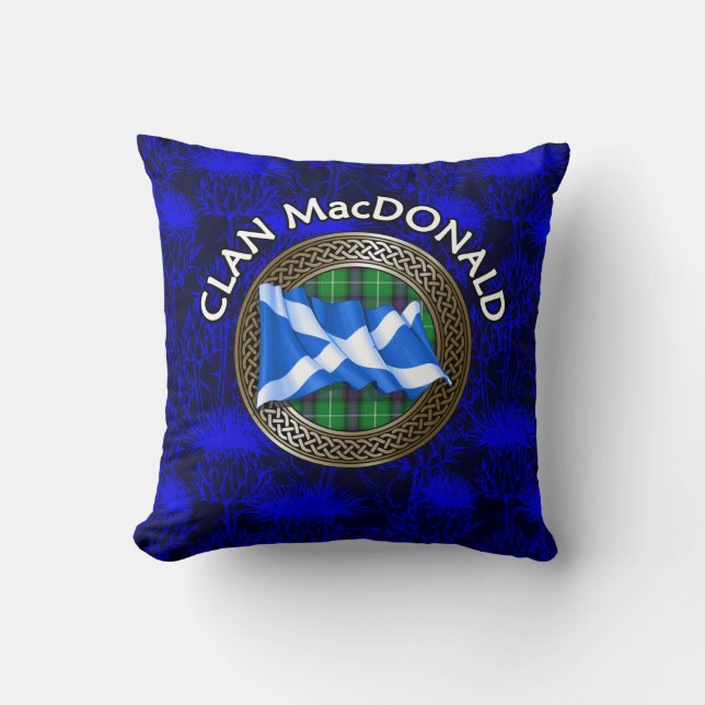 Klan MacDonald Tartan & Flagga Kudde (Framsida)