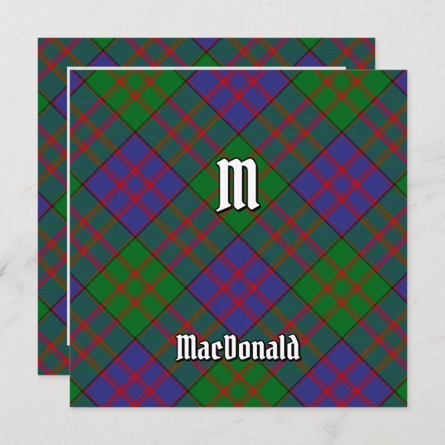 Klan MacDonald Tartan Inbjudningar (Fram/baksida)