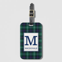 Klan MacDonald Tartan Monogrammed