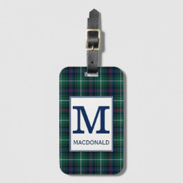 Klan MacDonald Tartan Monogrammed Bagagebricka