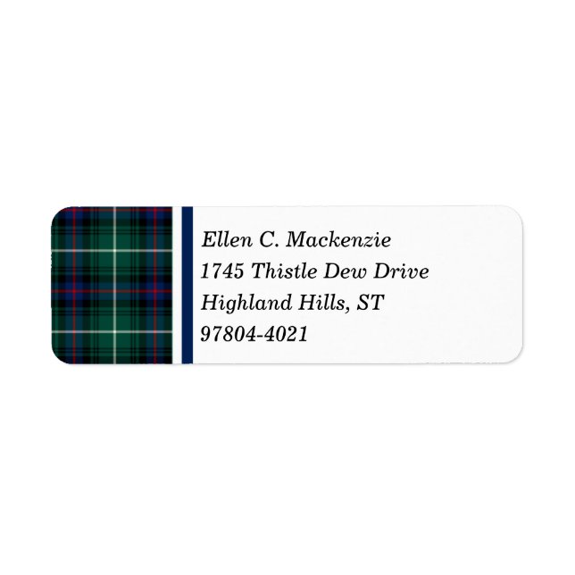 Klan MacDonald Tartan Returetiketters Returadress Etikett (Framsidan)