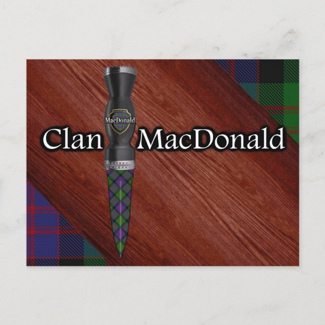 Klan MacDonald Tartan Sgian Dubh Blade Vykort (Framsida)